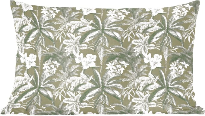 Sierkussens - Kussentjes Woonkamer - 50x30 cm - Botanisch - Bloemen - Groen