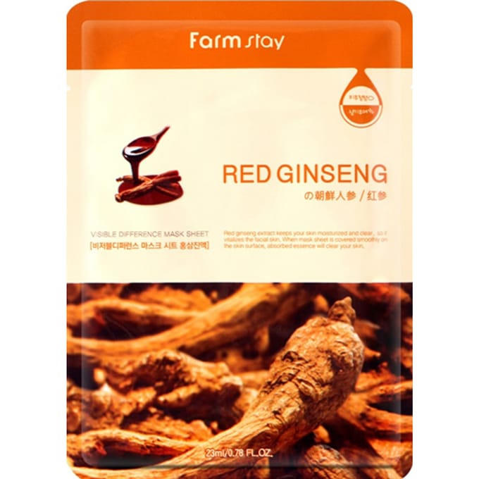[Promotie] Farm Stay - Visible Difference Mask Sheet - Red Ginseng - 1stuk