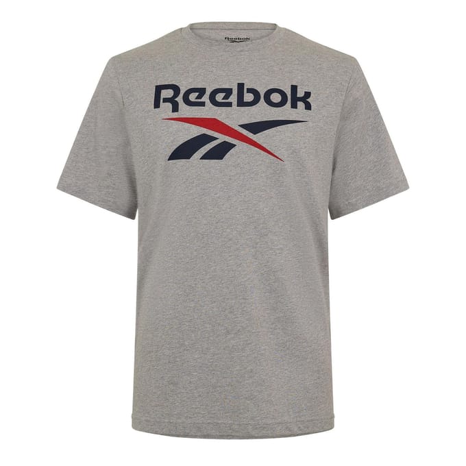 Reebok Heren-T-shirt met groot logo van Identity (Lichtgrijze heide)
