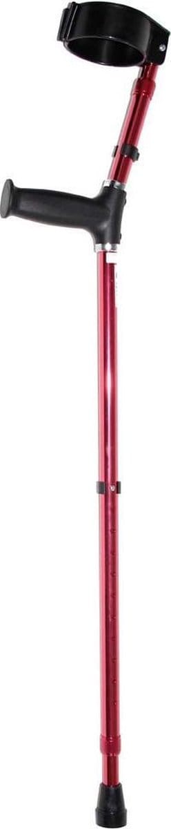 Premis - Elleboogkrukken - Standaard handgrepen - In hoogte verstelbaar 75-100 cm - Rood