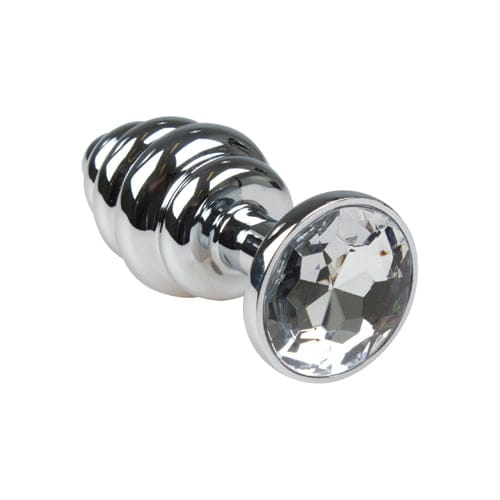 Geribbelde Metalen Buttplug - Diamant