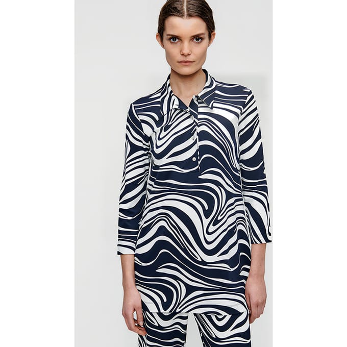 TRVL DRSS Tunic Polo Top Midnight Blue Maat: S | Poloshirts Outlet | Dames | Blauw