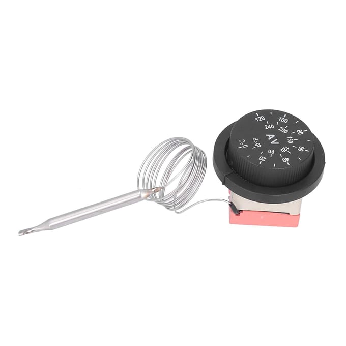Instelbare Elektrische Ventilator Thermostaatschakelaar 3-pins Ontwerp Temperatuurregeling Sonde Kit gray