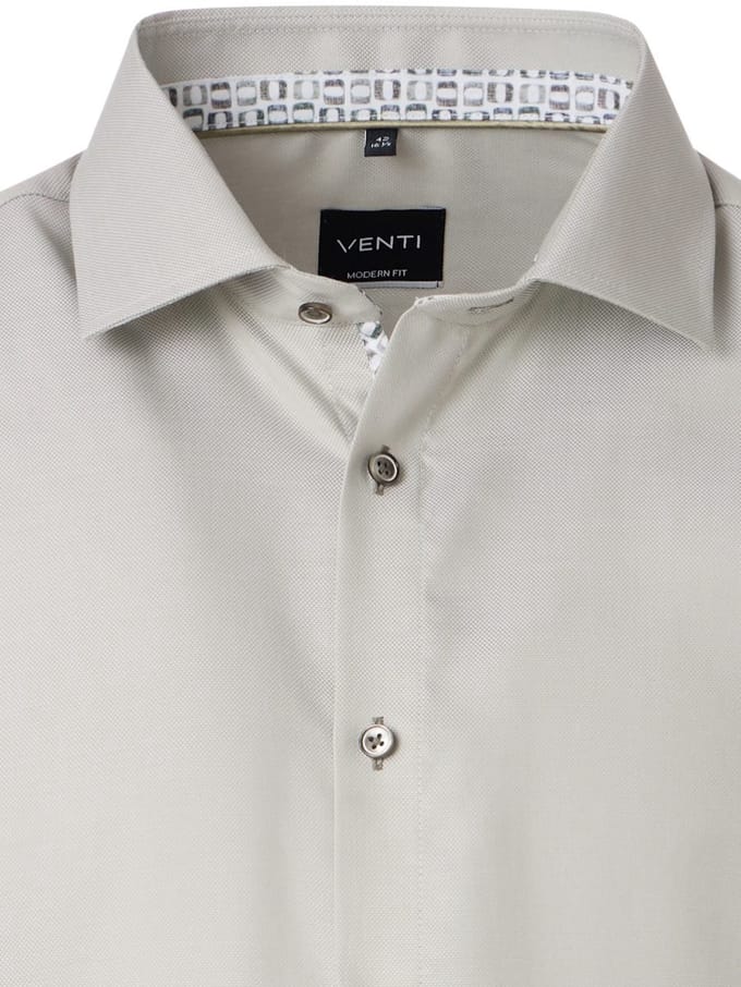Groen Venti Overhemd Kent Boord Modern Fit Katoen - XL