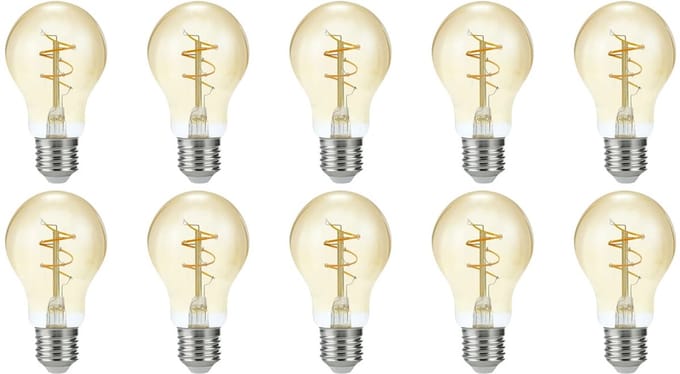 SPL E27 LED Lamp 4.2W Dimbaar - CRI 90 - Goud - Extra Warm Wit - LED Filament - Amber - Vervangt 40W - 10 Stuks