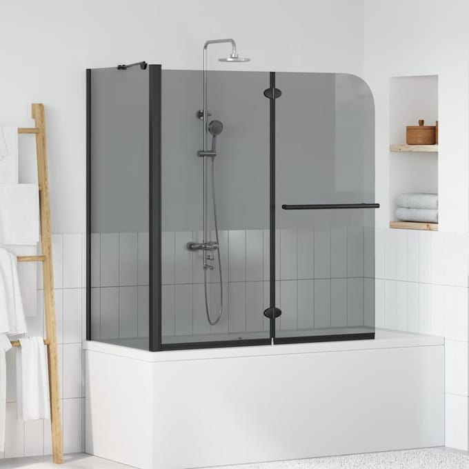 vidaXL - Bi-Folding - Doucheomheining - Donker - Transparant - 120 - x - 67 - x - 129 - cm