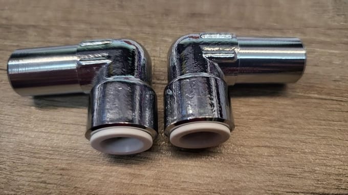 Verloop Radiatorkraan Rechte Verbindingsstuk - 15mm x 10mm Chromen Paar