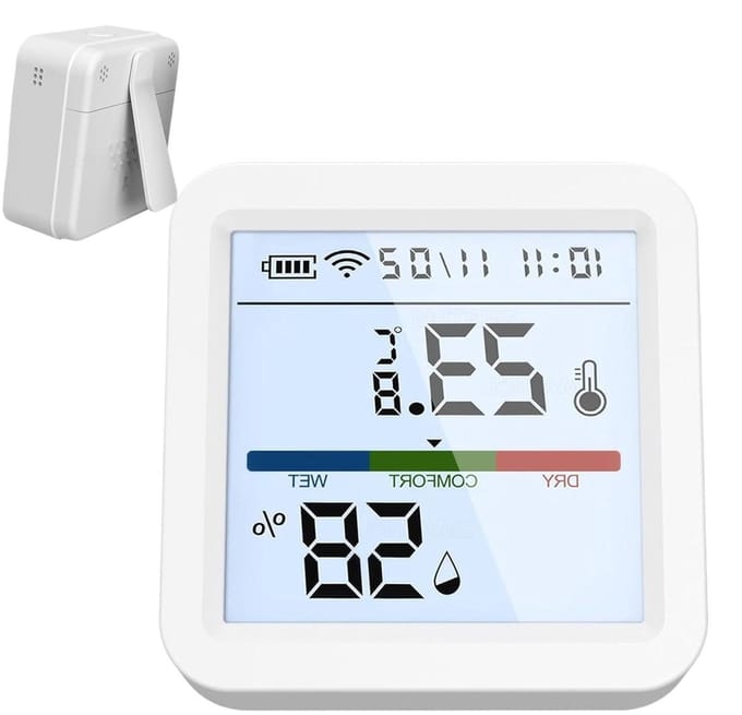 Temperatuursensor - Luchtkwaliteit Monitor - Huis Automatisering - Directe Smart Home Connectie - 7.2 Centimeter - Wit