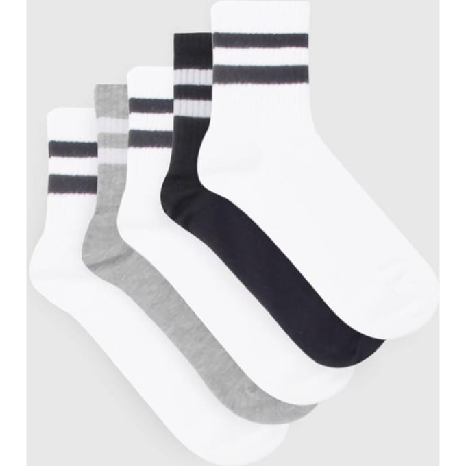 boohoo Dames 5 Pack Gestreepte Enkelkousen