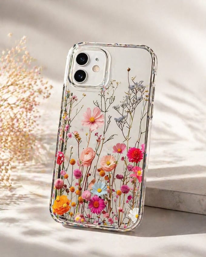 Vrolijk gebloemd telefoonhoesje - Iphonehoesje - Iphone 12