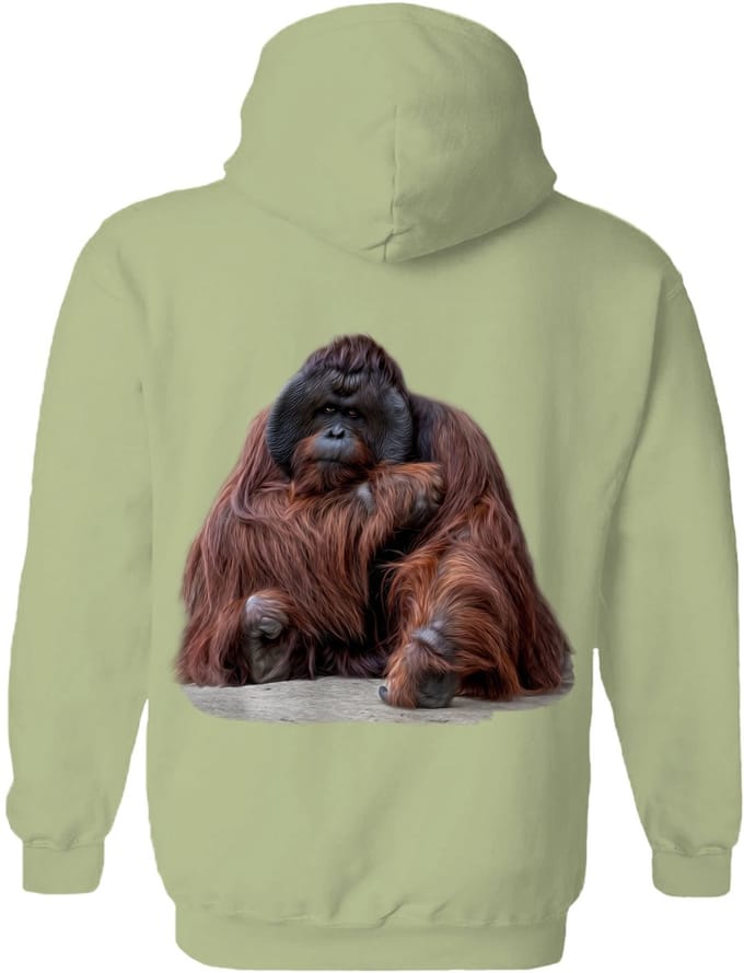Orangoetan Wisdom Beyond Words - Orangutan The Coloured House Hoodie S