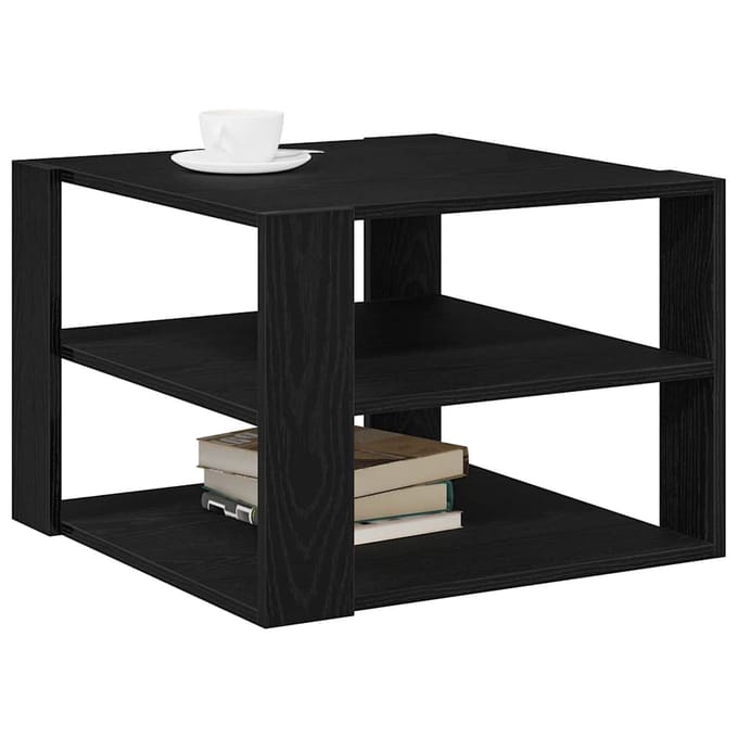 vidaXL - Salontafel - Zwarte - Eik - 58 - x - 58 - x - 40 - cm - Geconstrueerd - hout