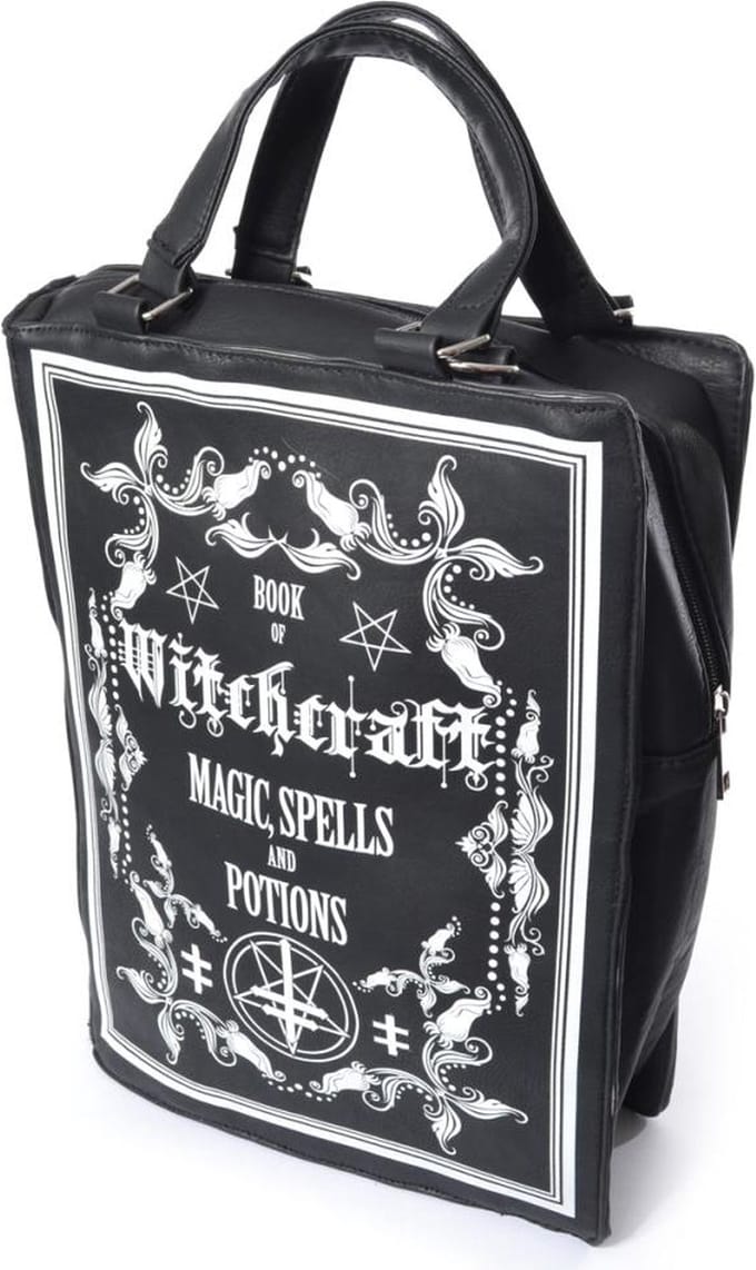 Poizen Industries - Heartless - Schoudertas WITCHCRAFT - Zwart - GROOT Formaat - (bxhxd) ca. 26cm x 35cm x 10cm