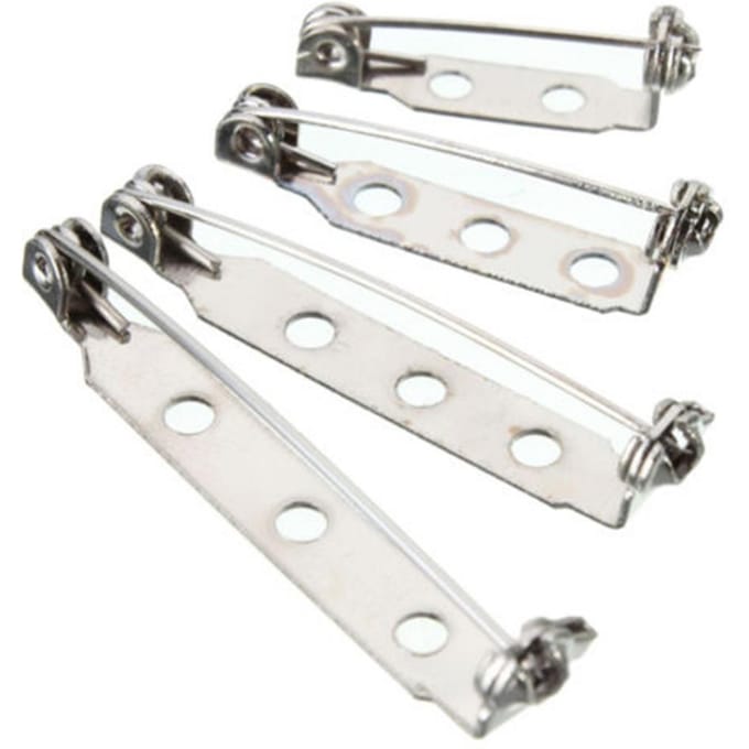 100 stuks broche-achterkanten, veiligheidsspelden, badgebevestigingen voor sieraden 25mm white