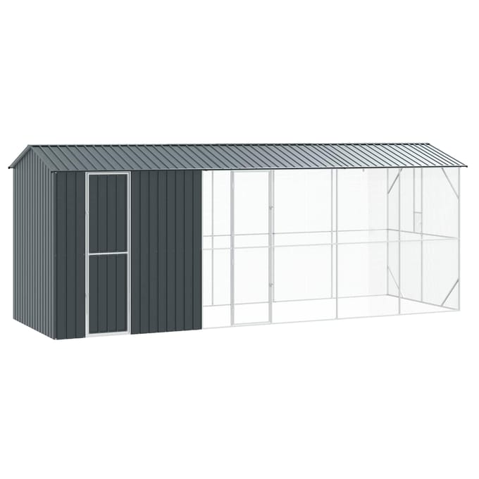 Cage à Oiseaux Anthracite 645 x 208 x 247 cm Acier Galvanisé