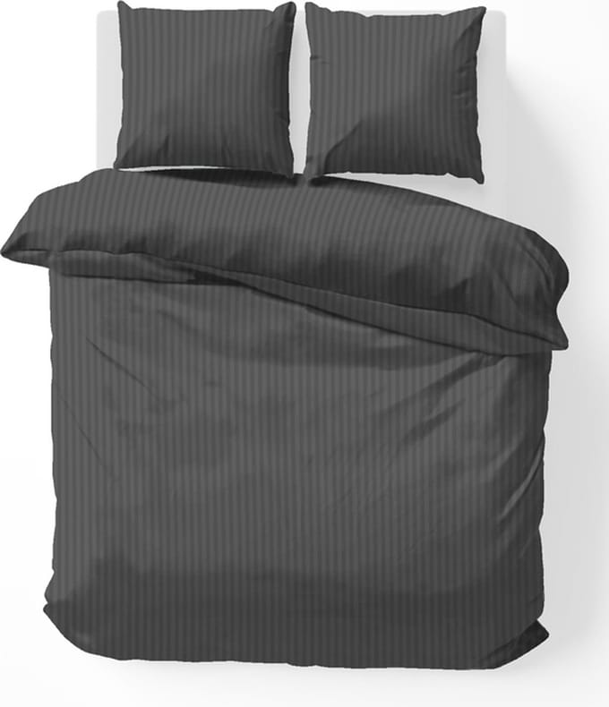 iSleep Satijnstreep Kussensloop - 60x70 cm - Antraciet
