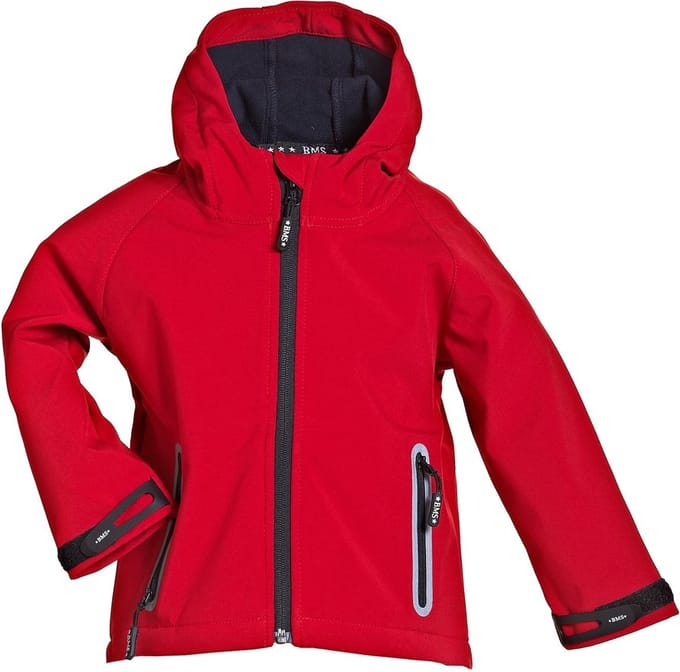 BMS Kids Softshell Kinderjas Stealth met capuchon rood