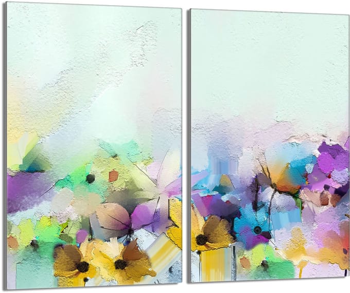 TMK ArtDeko - Glazen Beschermplaat - 2x30x52 cm - Bloemen
