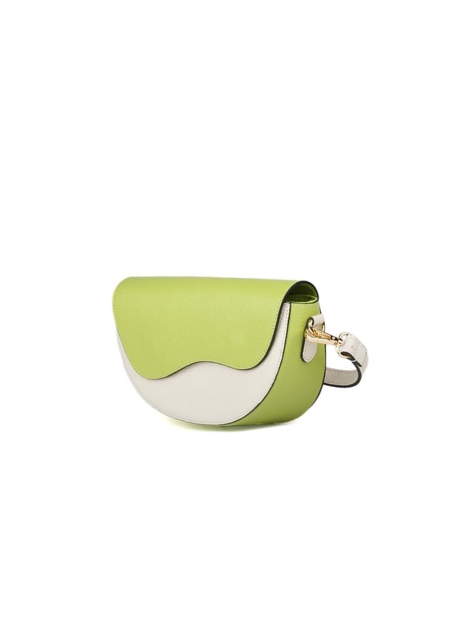Giulia Monti Schoudertas Grasgroen Lichtbeige