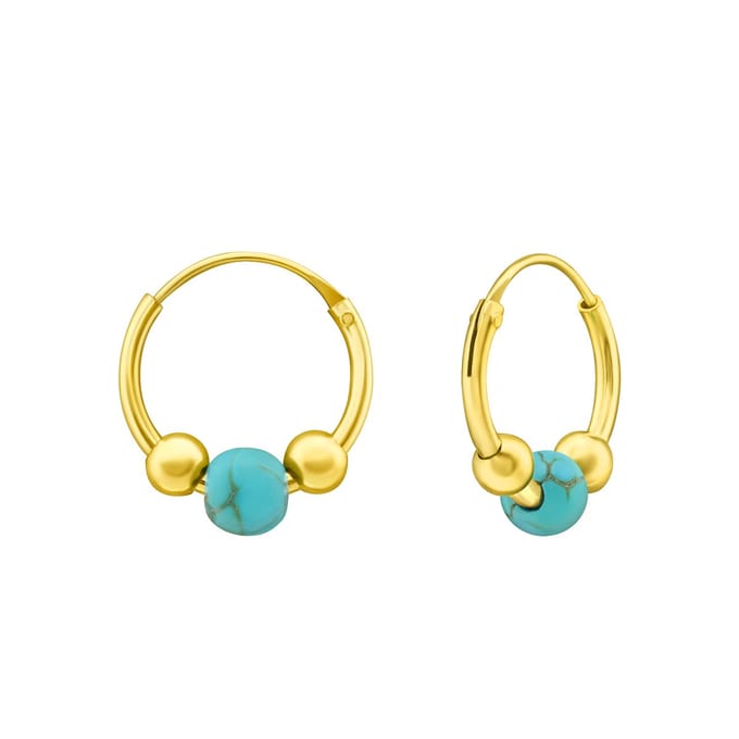 Montebello Oorbellen Dimer Gold - 925 Zilver E-Coating - Ø12mm - 1,2mm