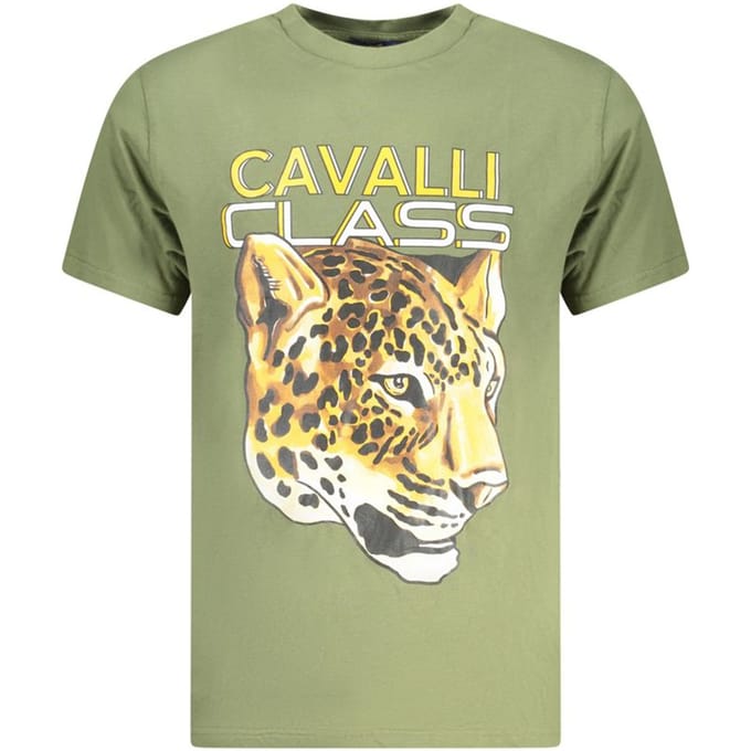 Cavalli Class Verde Katoenen Heren T-Shirt
