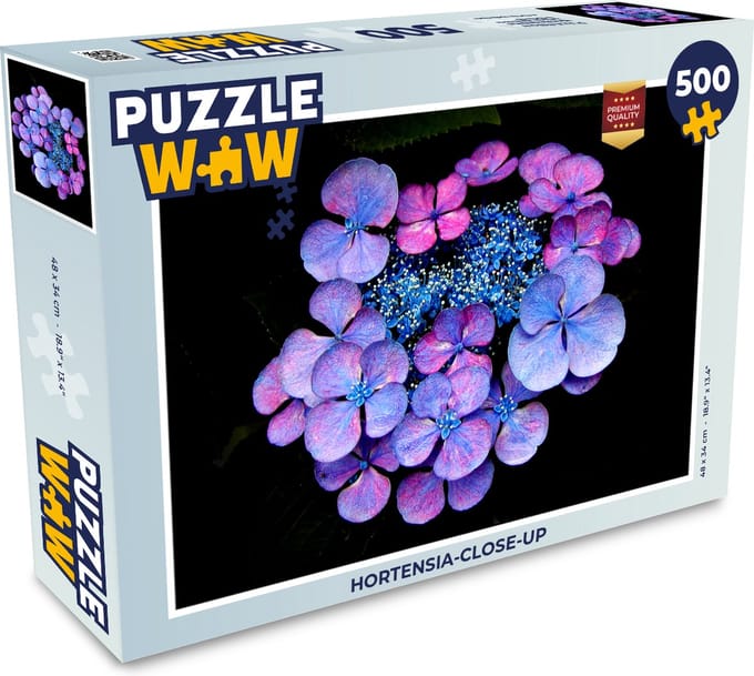 Puzzel Hortensia-close-up - Legpuzzel - Puzzel 500 stukjes
