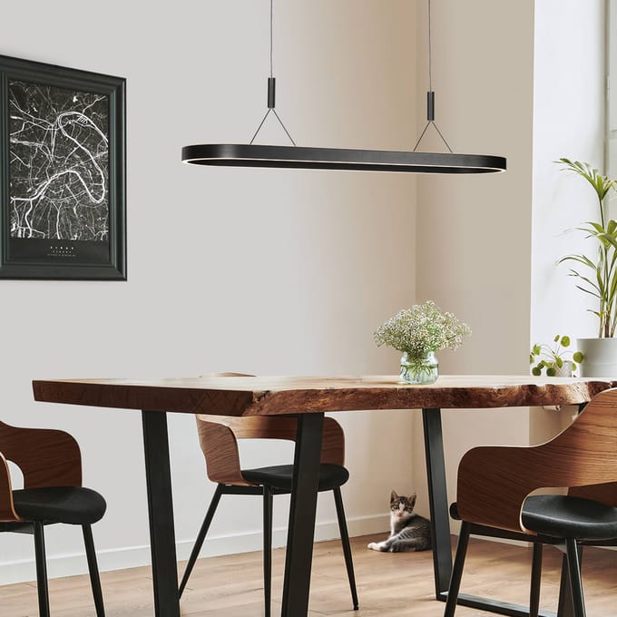 Hanglamp - zwart - Mykty - kunststof metaal - design lamp - LED - 4205ZW - Steinhauer Exclusive