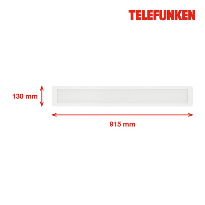 Telefunken LED opbouwpaneel Poel, lengte 91,5cm, 37W, wit 840