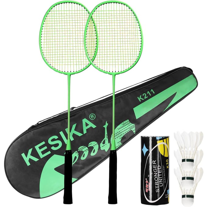 Training Badminton Racket Shuttlecock Set Lichamelijke Opvoeding Oefening Sportuitrusting IJzerlegering groen