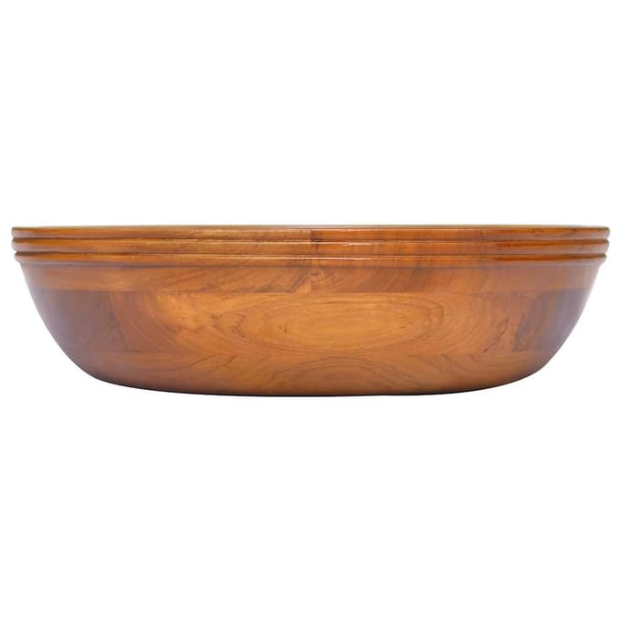 vidaXL - Wastafel - ø40x10 - cm - massief - teakhout