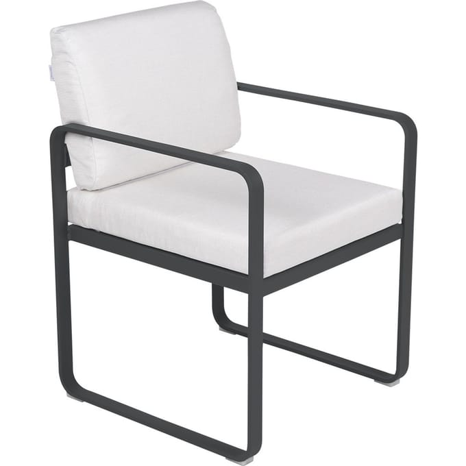 Fermob BELLEVIE fauteuil voor de eethoek - 47 antraciet mat - 81 witgrijs