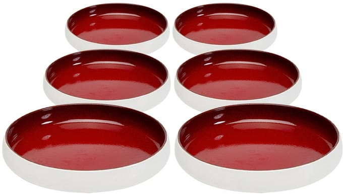 Soepborden Colorino rood Ø21cm (4/set) Kare Design