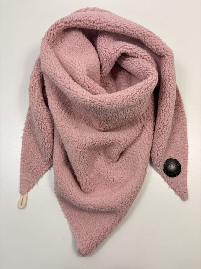 Driehoek winter Sjaal, Teddy van dik materiaal met knoop