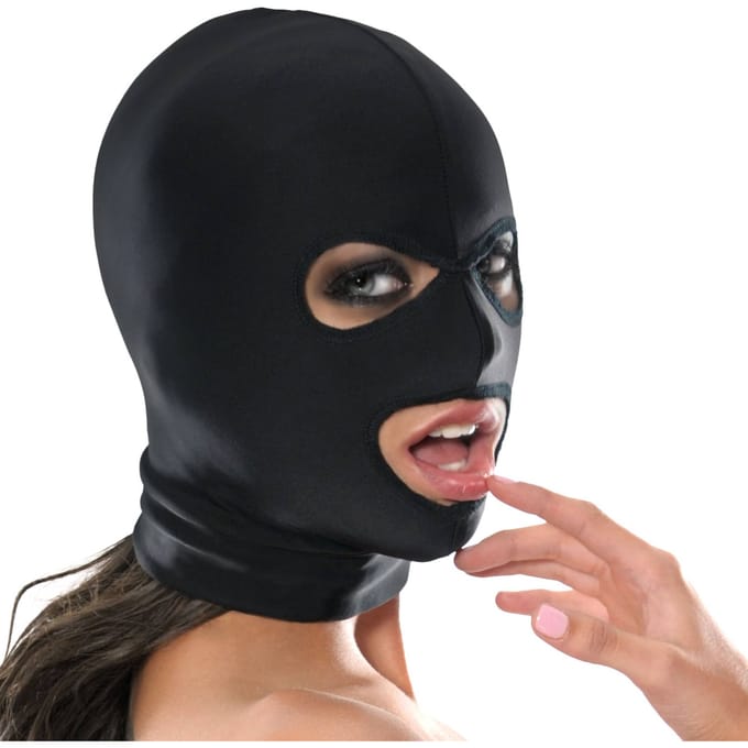 Pipedream Fetish Fantasy Masker Spandex 3 Hole Hood zwart