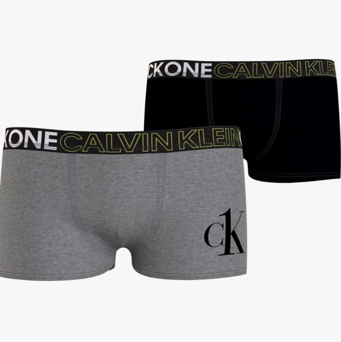 Calvin Klein - 2-pack jongens boxershorts - Grijs/Zwart - 8/10 jaar