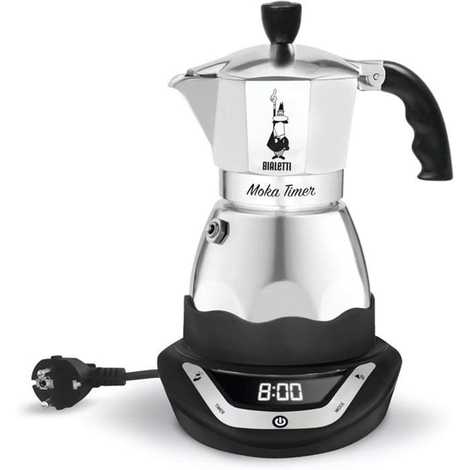 Bialetti Easy Timer Moka espressomaker - Percolator - 3 kops - Elektrisch - Aluminium