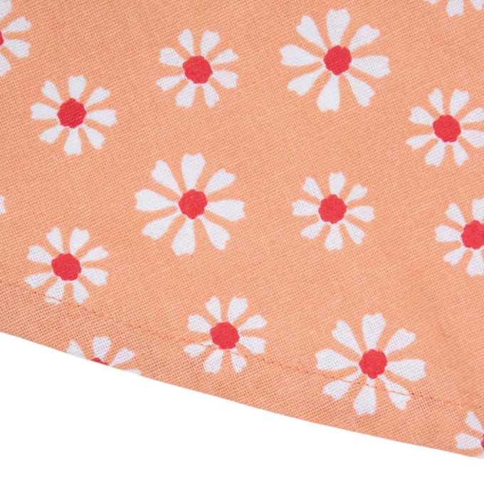 Daisy flowers tafelkleed textiel oranje rond 160cm