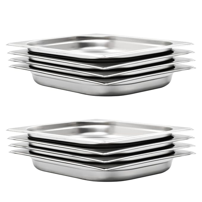 vidaXL - Gastronormbakken - 8 - st - GN - 1/2 - 40 - mm - roestvrij - staal