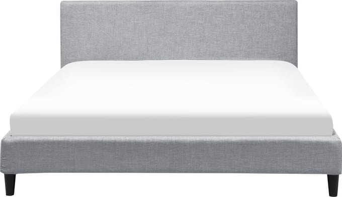 FITOU - Tweepersoonsbed - Lichtgrijs - 160 x 200 cm - Polyester