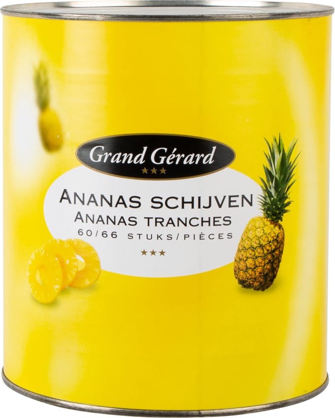 Grand Gérard Ananasschijven op siroop - Blik 3,05 kilo
