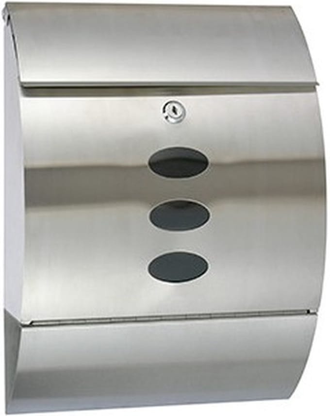 Brievenbus - met krantenvak - zilver - 30 x 12 x 40 cm - RVS - postbus - Brievenbussen / postbussen