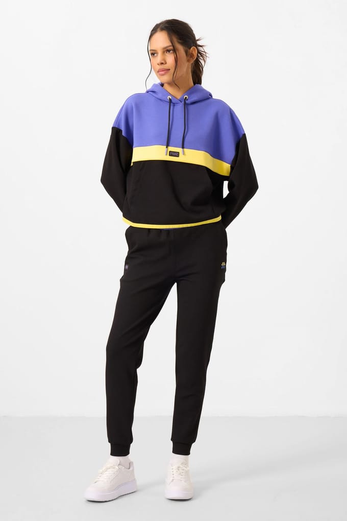 Kleurblok Hooded Sweater en Broek Set