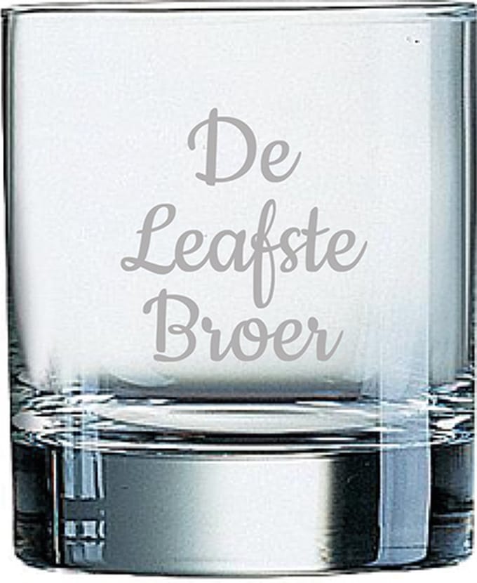 Gegraveerde Whiskeyglas 20cl De Leafste Broer