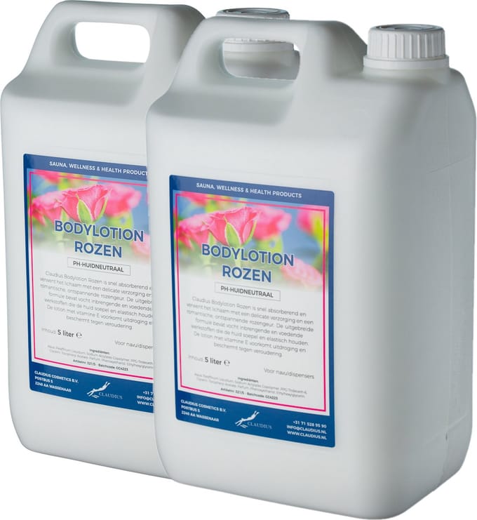 Bodylotion Rozen 5 Liter - set van 2 stuks - navulling - Voordeelverpakking