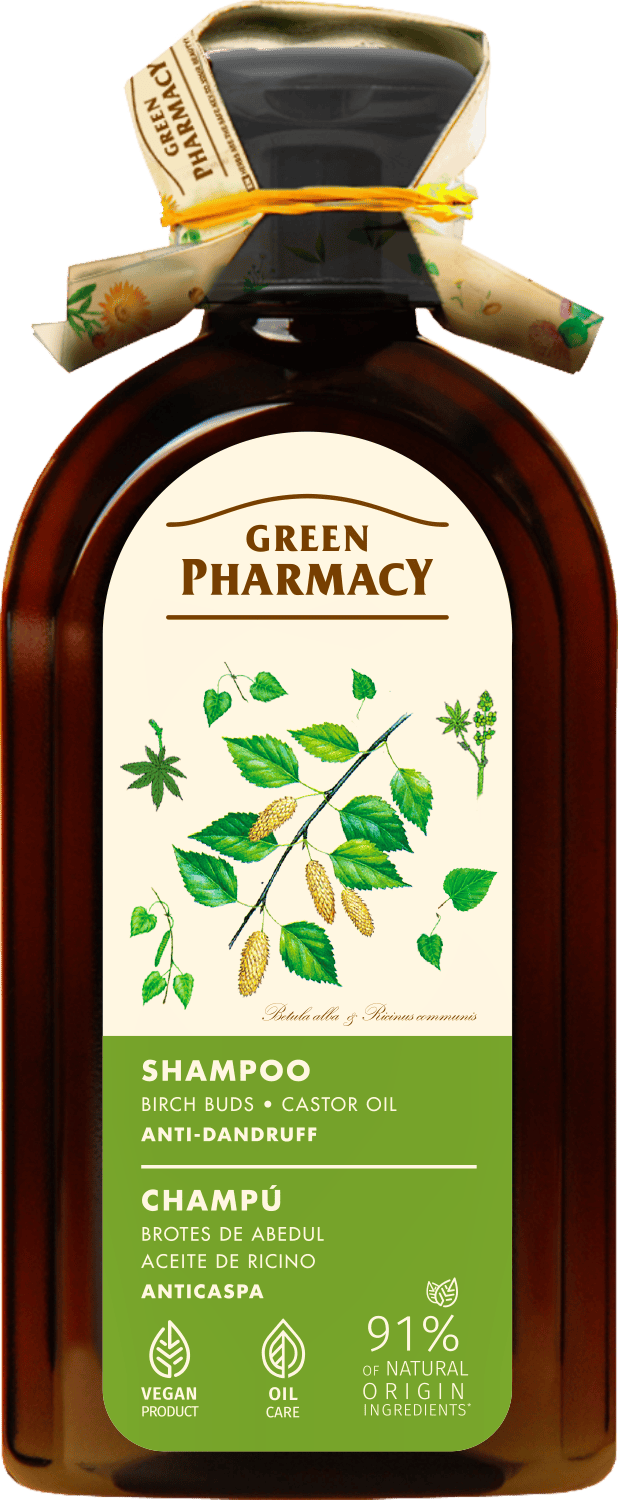 Green Pharmacy Shampoo Anti-dandruff Birch Buds &amp; Castor Oil 350 ml