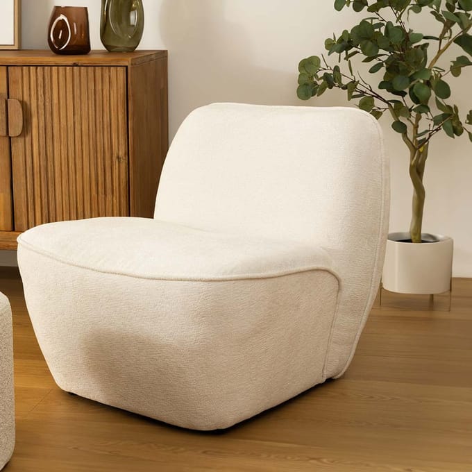 Eazy Living Chenille Fauteuil Julia Wit