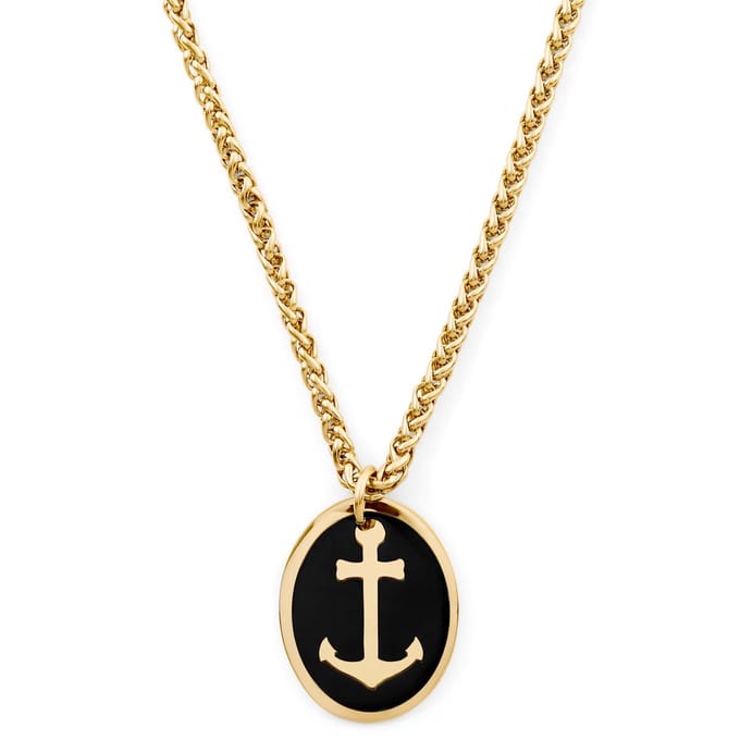 Tadd Dubbele Ketting met Hanger in Zwart & Goudkleur
