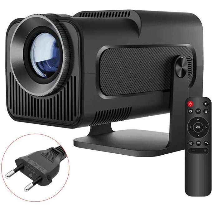 4K Android 11 Home Cinema double WiFi 6 BT5.0 natif 1080P Mini projecteur intelligent télécommande vidéo Mini projecteur EU Plug noir