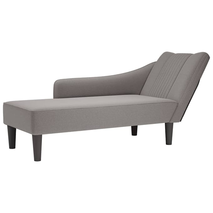 vidaXL - Chaise - longue - met - rechterarmleuning - stof - taupe