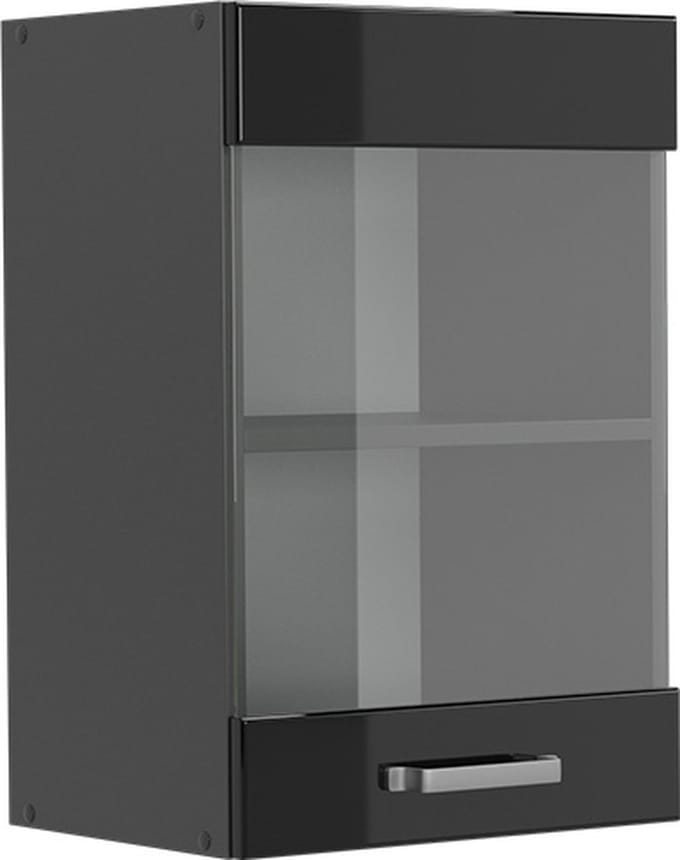 Vicco R-Line Glazen keukenkast – 40 cm Zwart hoogglans